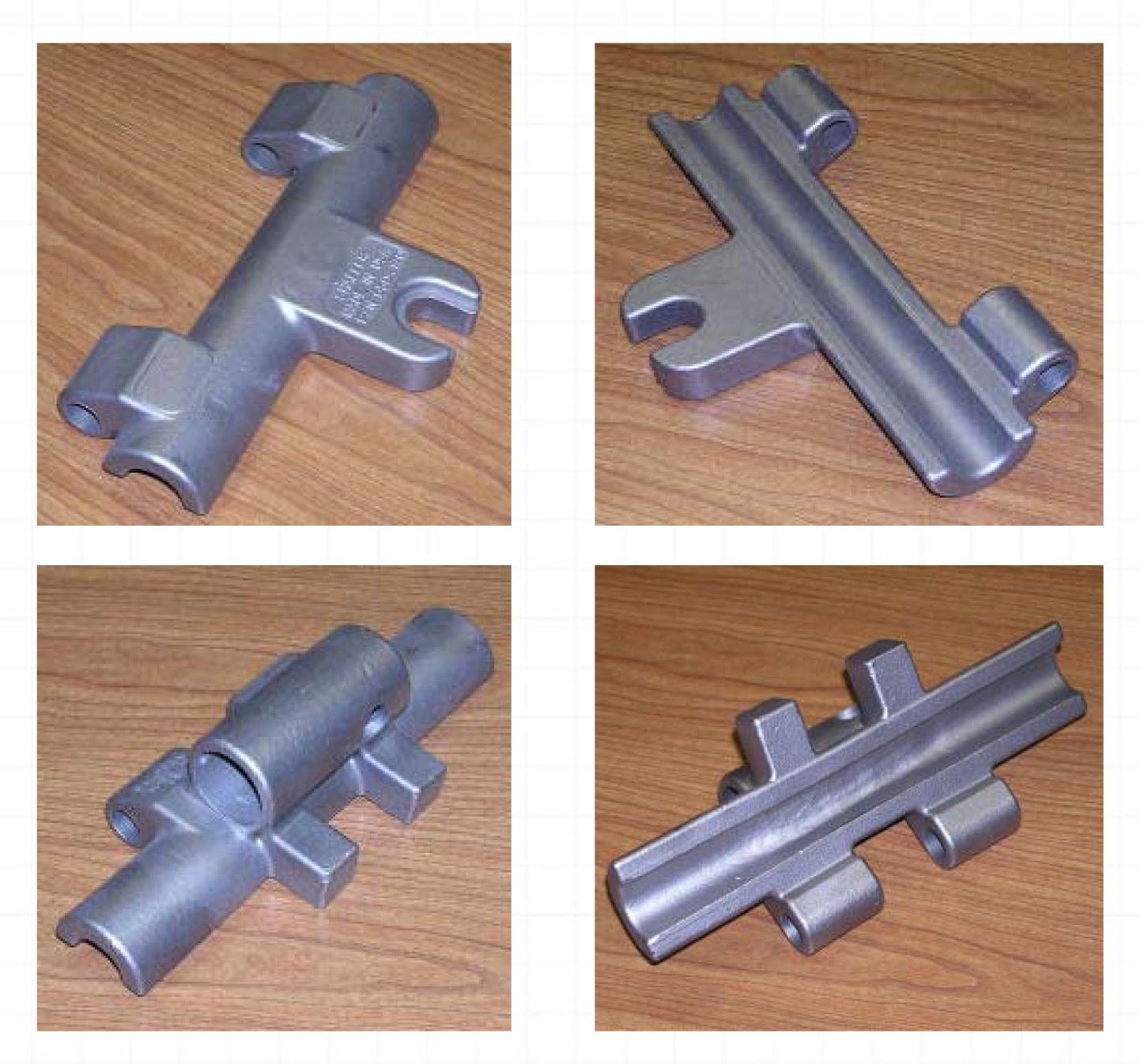 Two castings that make up the majority of the cast part - cable clamp assembly