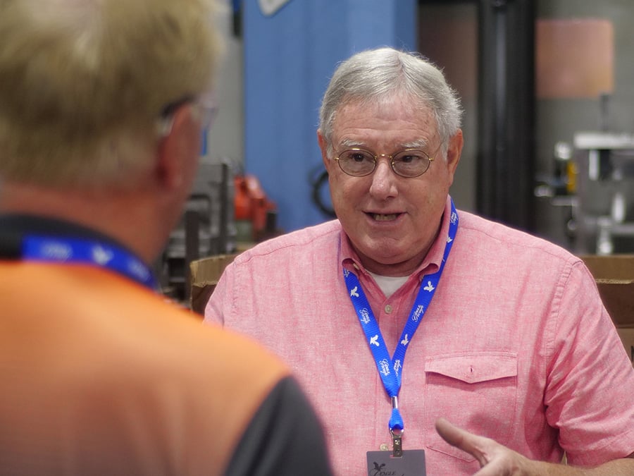 Bill Seyferth speaking at an Eagle CNC sales rep conference